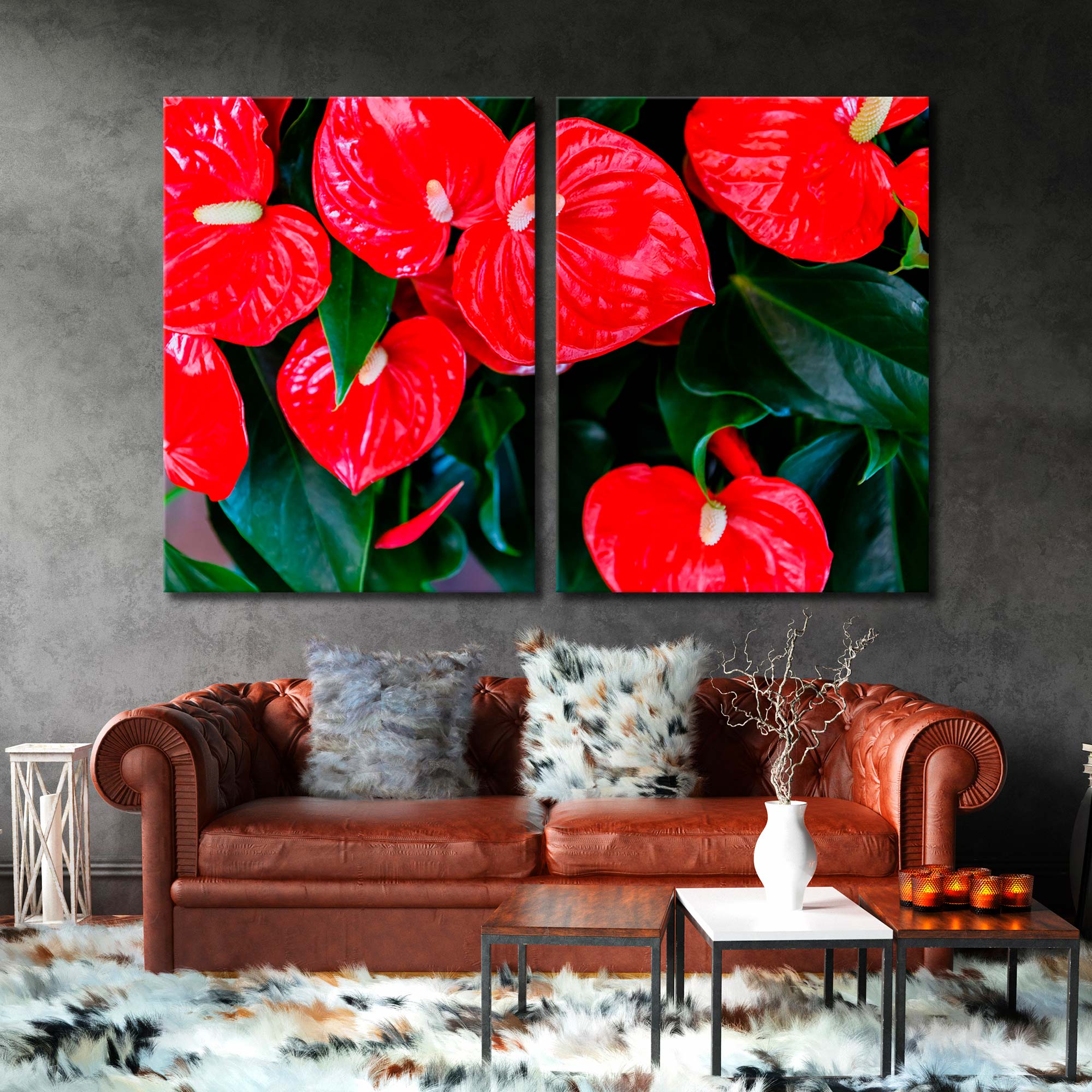 Red Flowers Canvas Print SKU 10150