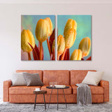 Yellow Tulips with Water Drops Canvas Print SKU 10316