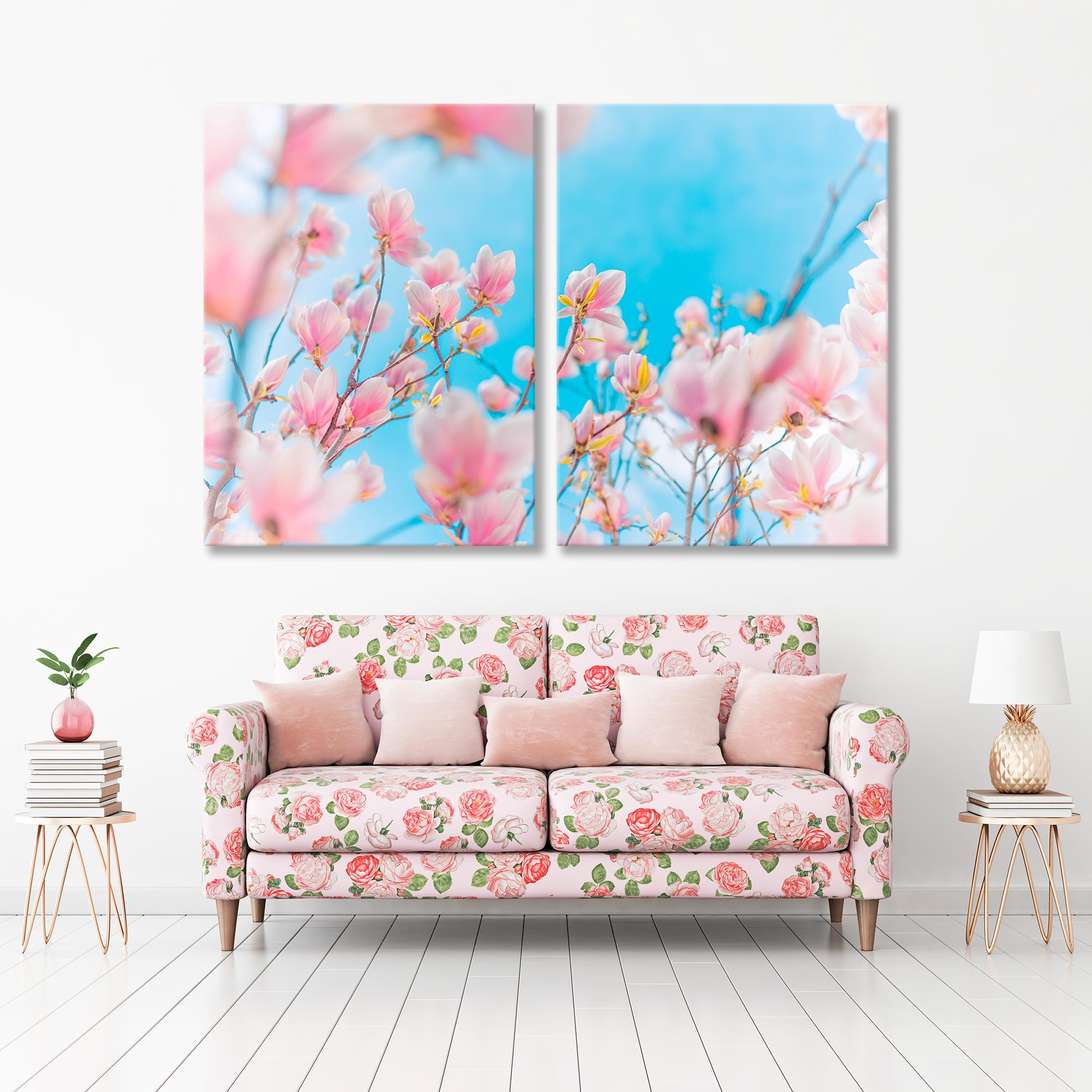 Pink Magnolia Flowers Canvas Print SKU 10266