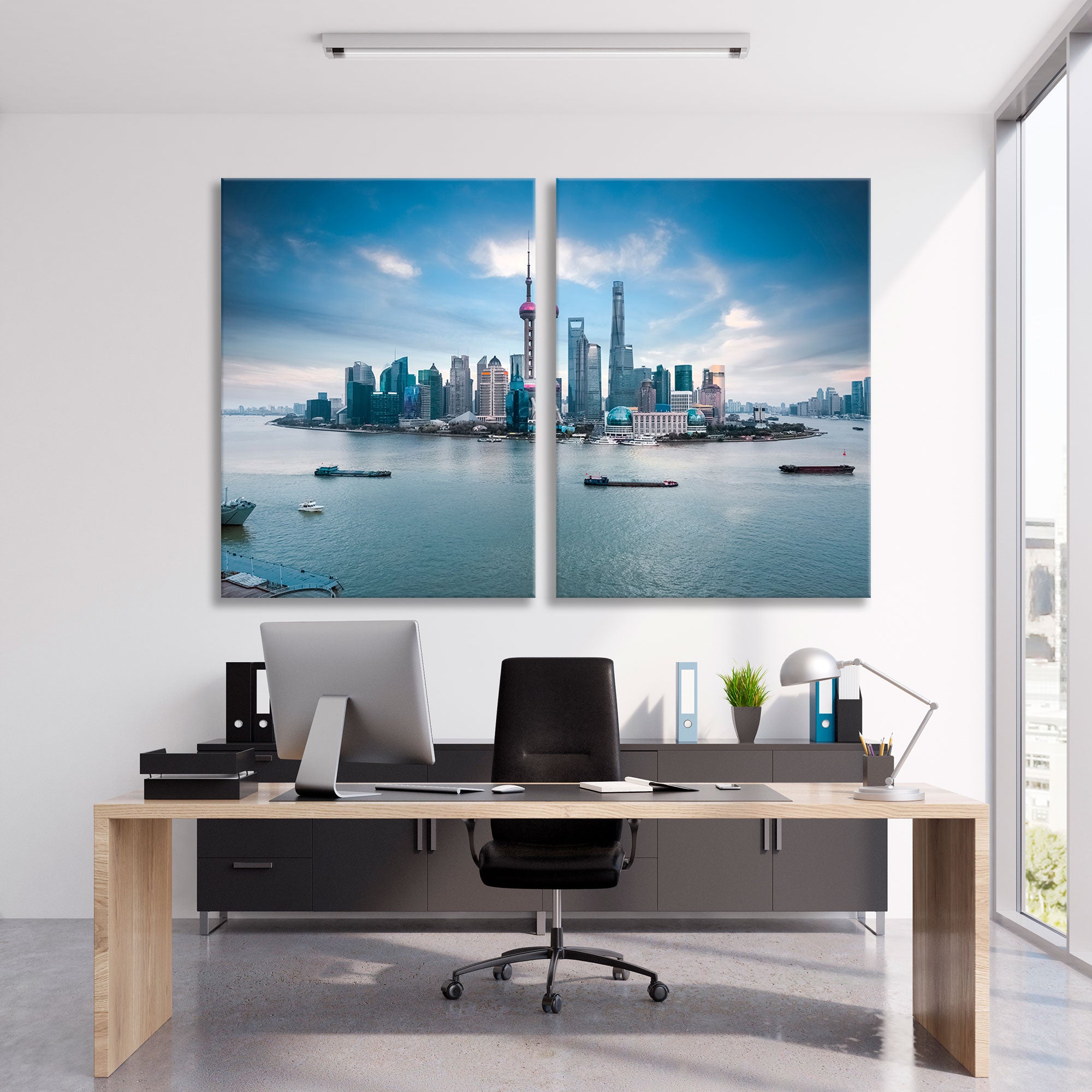 Shanghai and Huangpu River Canvas Print SKU 10456