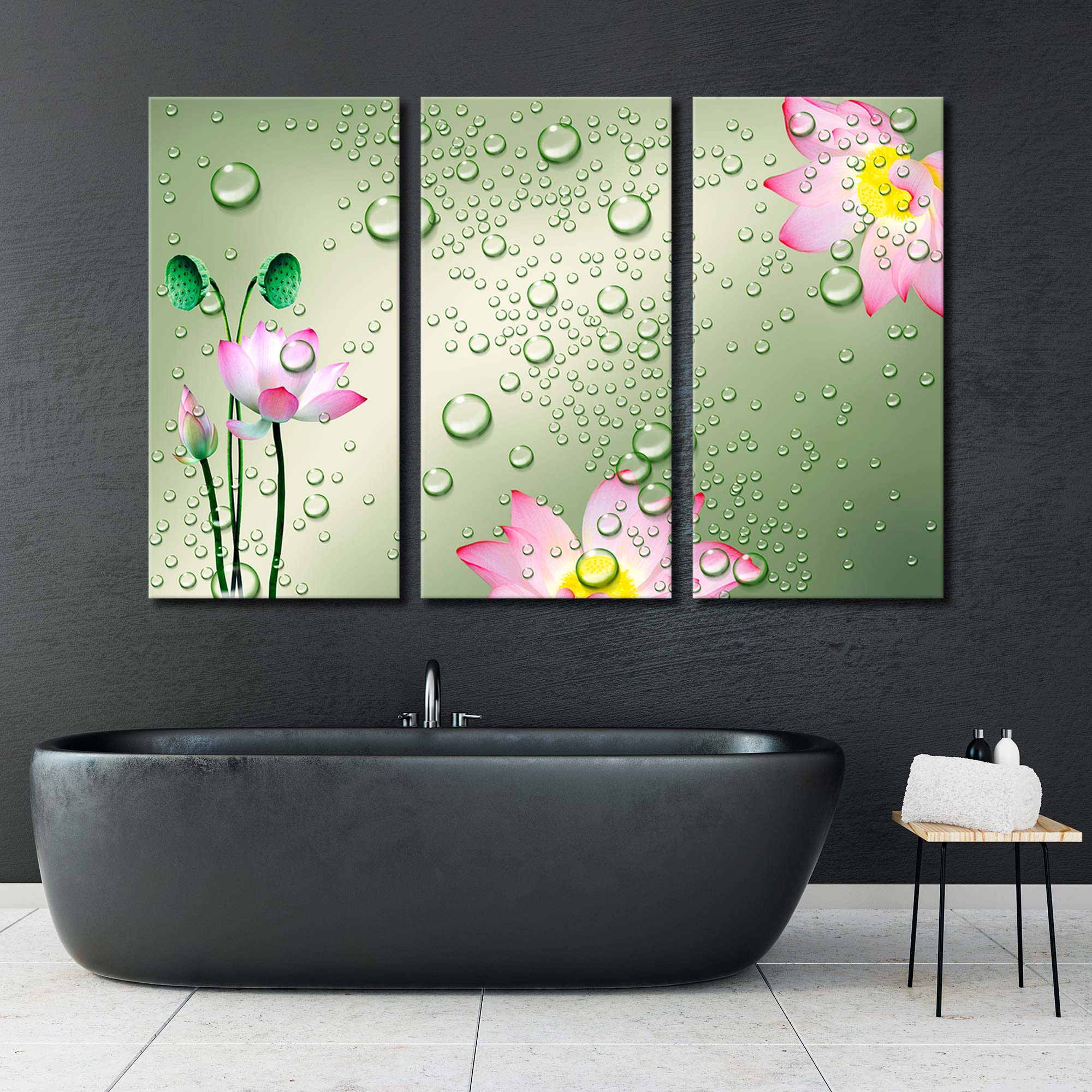 Lotus and Water Droplets Canvas Print SKU 10297