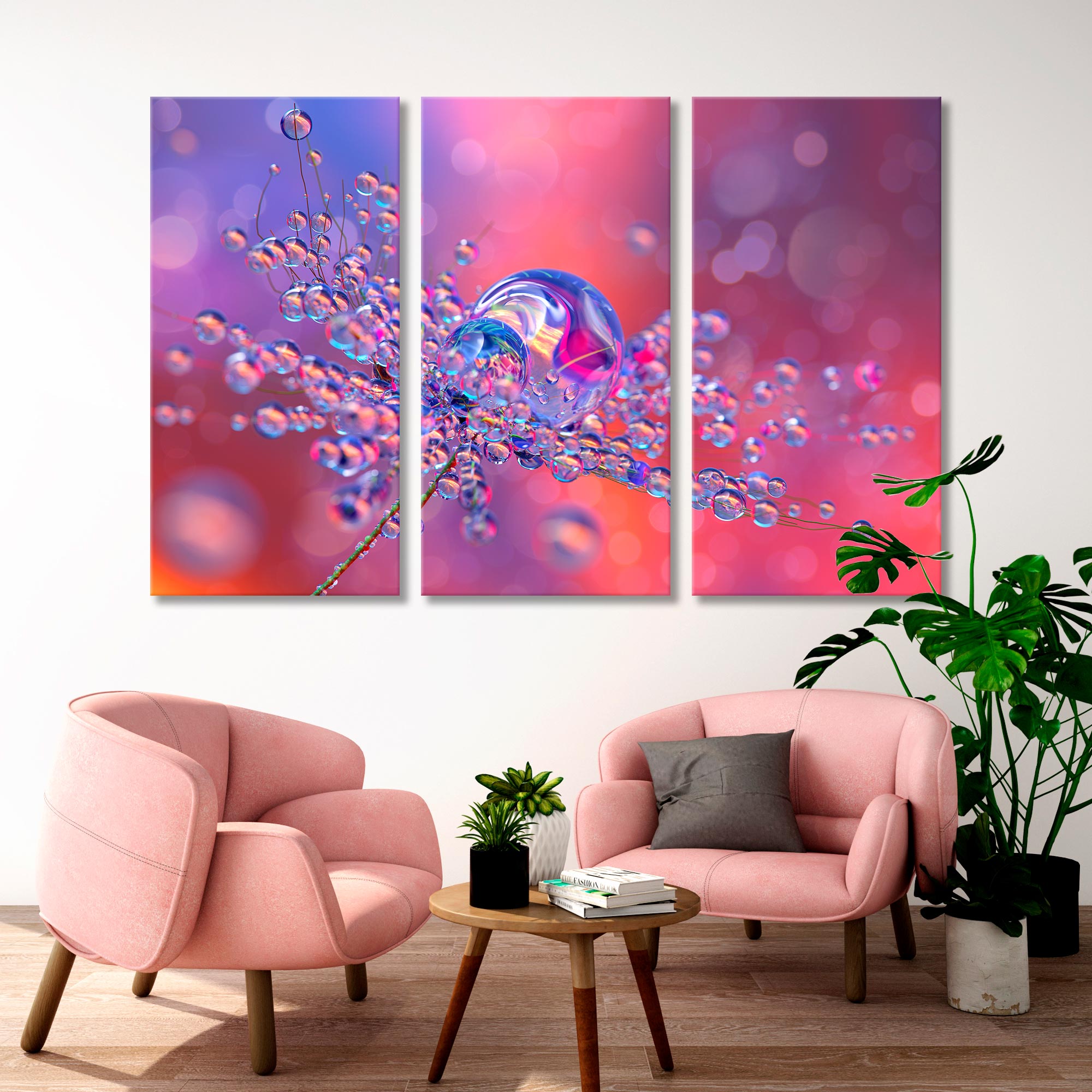 Water Droplets on a Flower Canvas Print SKU 10186