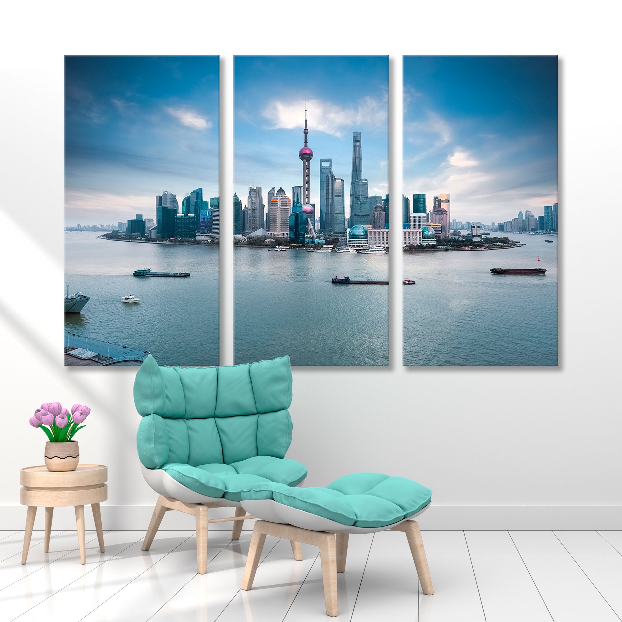 Shanghai and Huangpu River Canvas Print SKU 10456