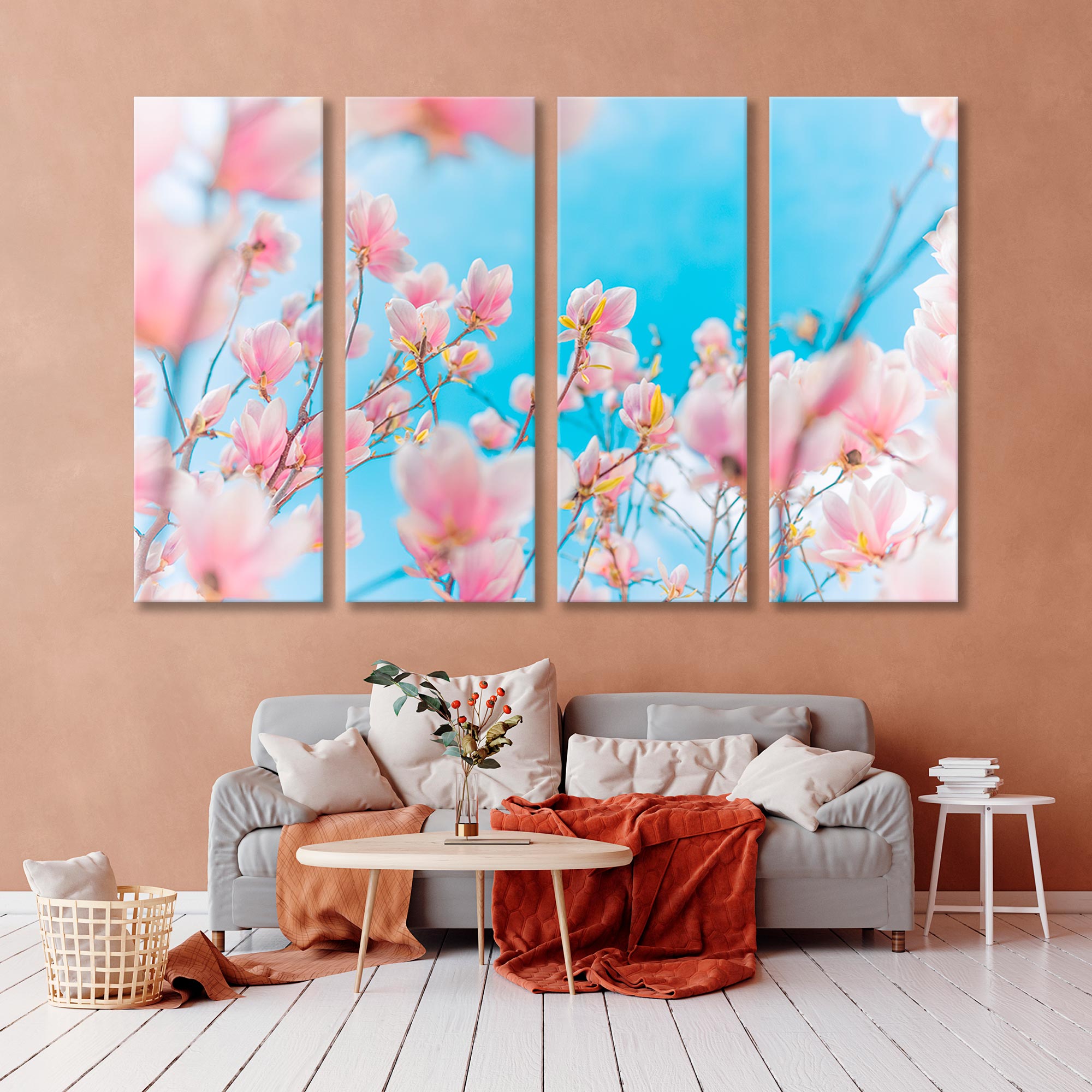 Pink Magnolia Flowers Canvas Print SKU 10266