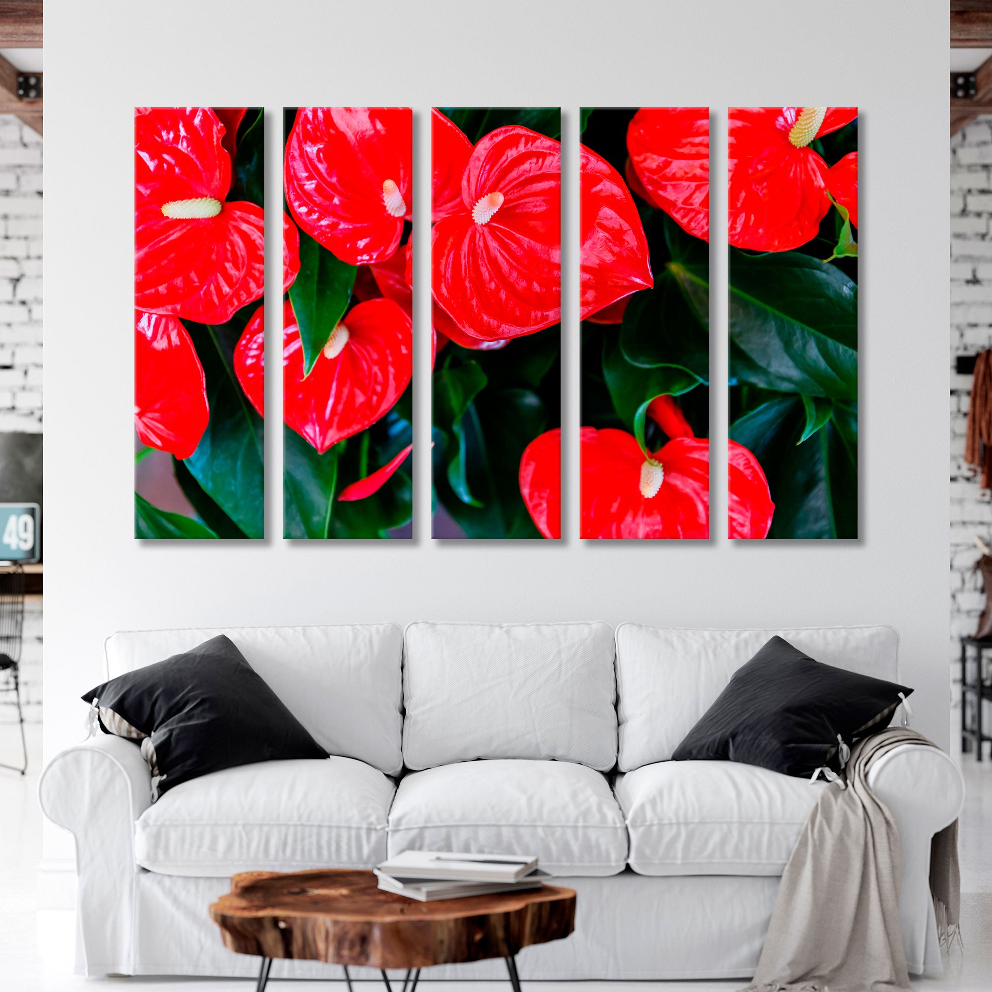 Red Flowers Canvas Print SKU 10150
