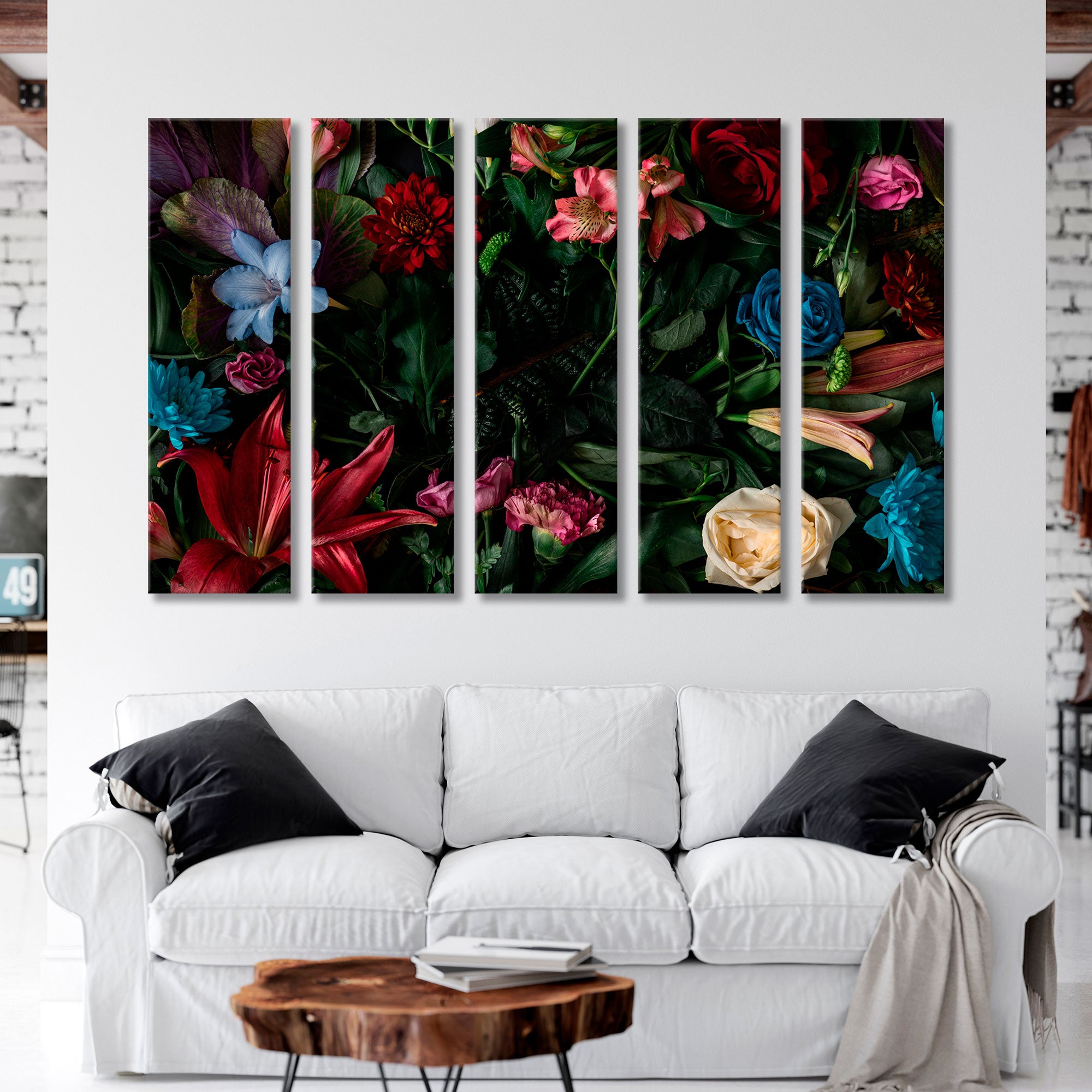 Creative Mockup of Flowers and Leaves Canvas Print SKU 10355
