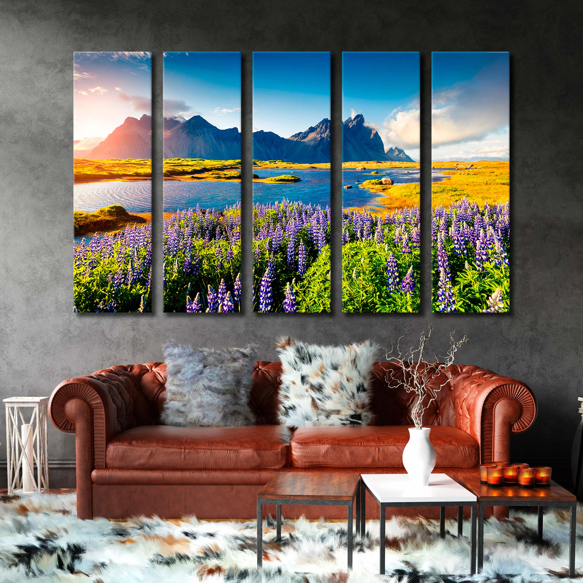 Blooming Lupine Flowers Canvas Print SKU 10114