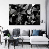 Abstract Triangles 3d Black White Canvas Print SKU 10173