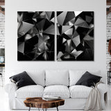 Abstract Triangles 3d Black White Canvas Print SKU 10173