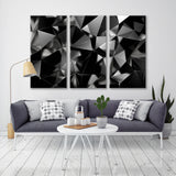 Abstract Triangles 3d Black White Canvas Print SKU 10173