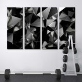 Abstract Triangles 3d Black White Canvas Print SKU 10173