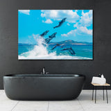 Group of Playful Dolphins Canvas Print SKU 10769