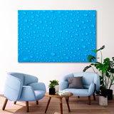 Water Droplets on Blue Background Canvas Print SKU 10193