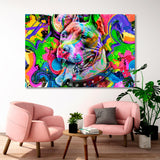 Graffiti Dog Head Canvas Print SKU 10322