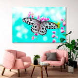 Butterfly on Pink Flower Canvas Print SKU 10369