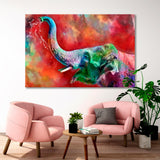 Elephant on Colorful Background Canvas Print SKU 10187