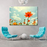 Colorful Flowers on Sky Background Canvas Print SKU 10733