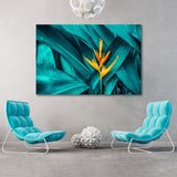 Yellow Flower on Green Leaves Canvas Print SKU 10339