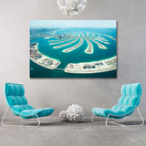 Jumeirah Palm Island on Sea Dubai Canvas Print SKU 10506