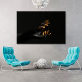 Hands with Black and Gold Paint Canvas Print SKU 10942