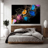 Colorful Art on Black Canvas Print SKU 10245