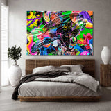 Eagle with Graffiti Elements Canvas Print SKU 10314