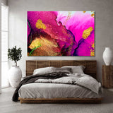 Abstract Marble Purple and Gold Canvas Print SKU 10213