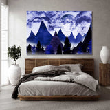 Abstract Mountains at Full Moon Canvas Print SKU 10324