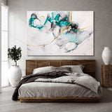 Turquoise and Gold Abstract Canvas Print SKU 10199