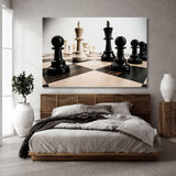 Chess Board with Figures Canvas Print SKU 10797