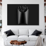 Black French Fries Canvas Print SKU 10743