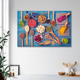 Food in Spoons and Bowls Canvas Print SKU 10621