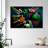 Colorful Spices in Wooden Spoons Canvas Print SKU 10455