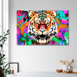 Tiger Head with Colorful Elements Canvas Print SKU 10307