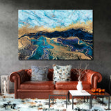 Blue Marble with Gold Canvas Print SKU 10813