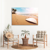 Surfing on Tropical Beach Canvas Print SKU 10522