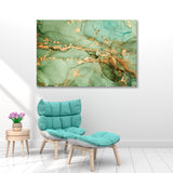 Golden Green Abstract Canvas Print SKU 10236