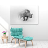 Rhinoceros Black and White Canvas Print SKU 10277