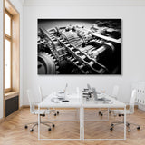 Engine Gear Mechanism BW Canvas Print SKU 10558