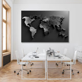 World Map from Dark Metal 3D Canvas Print SKU 10546