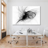 Black Smoky Lines on White Background Canvas Print SKU 10801