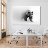 Grizzly Bear Black and White Canvas Print SKU 10283