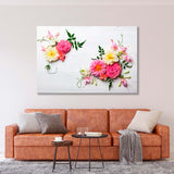 Flowers on a White Background Canvas Print SKU 10331