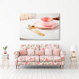 Pink Plate and Bowl Canvas Print SKU 10698