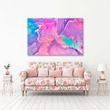 Abstract Multicolored Waves and Golden Curls Canvas Print SKU 10224