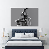 Electric Guitar and Female Legs Black and White Canvas Print SKU 10922