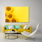 Sunflowers on a Yellow Background Canvas Print SKU 10337