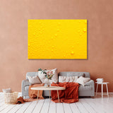 Water Droplets on Yellow Background Canvas Print SKU 10191