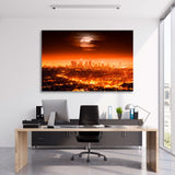 Full Moon over Night Los Angeles Canvas Print SKU 10382