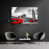 London Red in Black and White Canvas Print SKU 10513